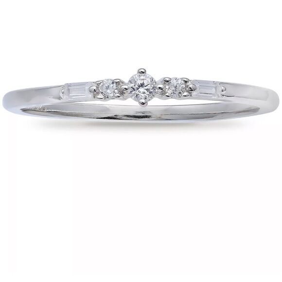 NWT GIANI BERNINI Cubic Zirconia Stacking Ring in Sterling Silver - Picture 1 of 6